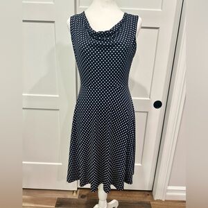 Enfocus Studio Navy and white sleeveless dress